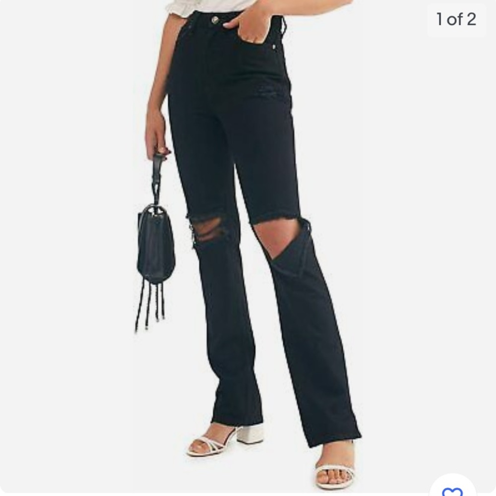 Free People My Own Lane Jeans Black 28